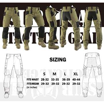 Survival Tactical Gear Lightweight Men’s Ripstop Pants Outdoor Military Camo Cargo Trousers for Ca...