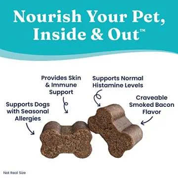 Solid Gold Dog Allergy Relief Chews - Wild Alaskan Salmon Oil for Dogs - Bacon Flavor - 120 Ct - Dog Allergy Chews, 120 Count