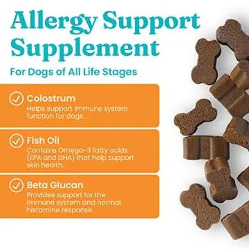 Solid Gold Dog Allergy Relief Chews - Wild Alaskan Salmon Oil for Dogs - Bacon Flavor - 120 Ct - Dog Allergy Chews, 120 Count