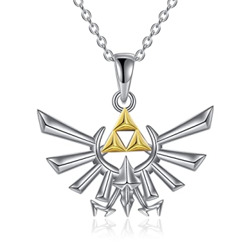 YFN Zelda Necklace Sterling Silver Legend of Zelda Pendant Triforce Jewelry Tears of the Kingdom Gif...
