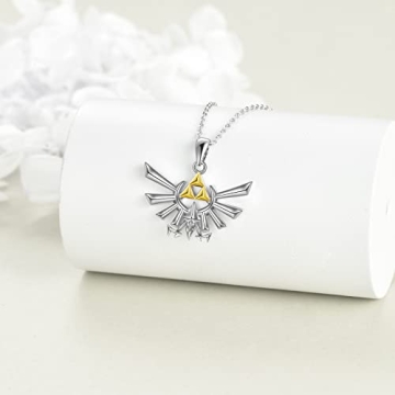 Zelda Necklace Sterling Silver Triforce Pendant Jewelry