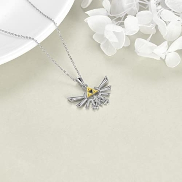 Zelda Necklace Sterling Silver Triforce Pendant Jewelry