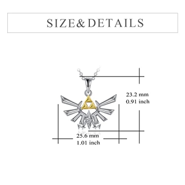 Zelda Necklace Sterling Silver Triforce Pendant Jewelry
