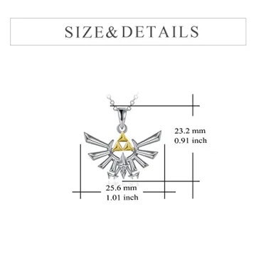 Zelda Necklace Sterling Silver Triforce Pendant Jewelry