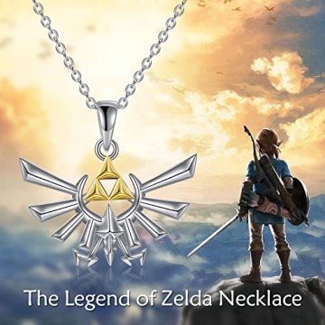 Zelda Necklace Sterling Silver Triforce Pendant Jewelry