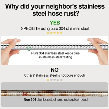 Lightweight 50ft Stainless Steel Garden Hose - Durable & Flexible