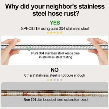 Lightweight 50ft Stainless Steel Garden Hose - Durable & Flexible