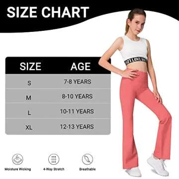 AENLLEY Girl Yoga Flare Wide Leg Tummy Control Stretchy Pants for Causal with Pockets 3 Pack