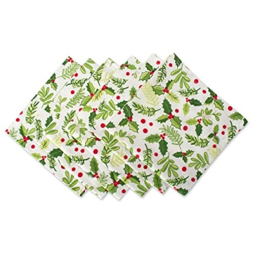 DII Boughs of Holly Christmas Napkin Set, 20x20 Inches