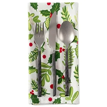 DII Boughs of Holly Christmas Napkin Set, 20x20 Inches