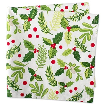 DII Boughs of Holly Christmas Napkin Set, 20x20 Inches