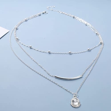 Yheakne Boho Layered Opal Moonstone Necklace Choker