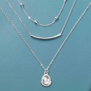 Yheakne Boho Layered Opal Moonstone Necklace Choker