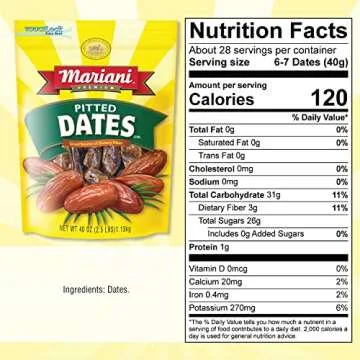 Mariani Pitted Dates 40 oz - Gluten Free Snack