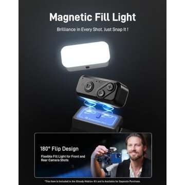 hohem iSteady Mobile+ Kit Gimbal Stabilizer for Smartphone, 3-Axis Phone Gimbal with Fill Light, Ultra-Wide-Angle Mode, 600° Inception, YouTube Vlog Stabilizer for Android and iPhone 15,14,13 PRO Max