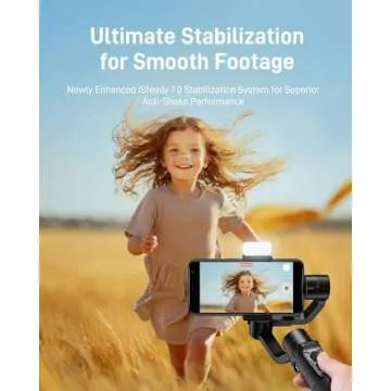 hohem iSteady Mobile+ Kit Gimbal Stabilizer for Smartphone, 3-Axis Phone Gimbal with Fill Light, Ultra-Wide-Angle Mode, 600° Inception, YouTube Vlog Stabilizer for Android and iPhone 15,14,13 PRO Max