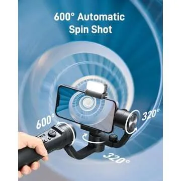 hohem iSteady Mobile+ Kit Gimbal Stabilizer for Smartphone, 3-Axis Phone Gimbal with Fill Light, Ultra-Wide-Angle Mode, 600° Inception, YouTube Vlog Stabilizer for Android and iPhone 15,14,13 PRO Max