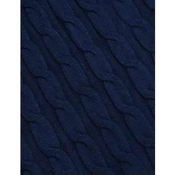 COOFANDY Men's Slim Fit Turtleneck Sweater Casual Twisted Knitted Pullover Sweaters, Navy Blue, Large