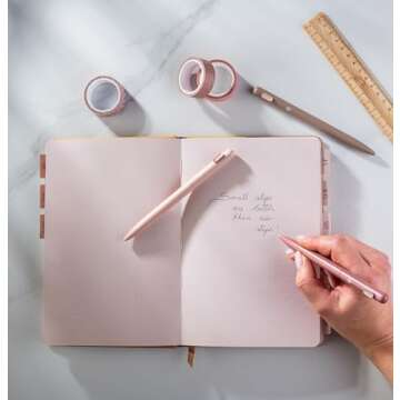 DIVERSEBEE Black Ink Ballpoint Pens, 3 Pack Retractable No Bleed Bible Pens, Cute Aesthetic Pastel P...