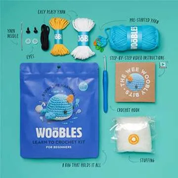 Woobles Beginner Crochet Kit with Bjørn the Narwhal