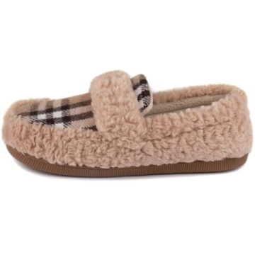 Zizor Women's Fuzzy Loafer Slippers - Memory Foam Comfort