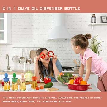 YVYAVGE Oil Dispenser with Brush - Glass Olive Oil Dispenser for Kitchen, 2 IN 1 Oil Dispenser Bottl...