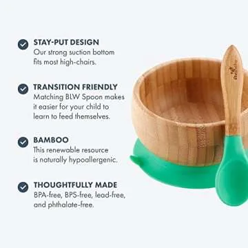 Avanchy Feeding Bamboo Suction Bowl & Plate Gift Set