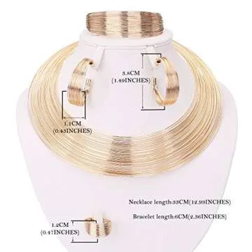 Moochi Gold Plated Jewelry Set - Necklace, Earrings, Bracelet & Ring