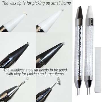 LIGHT RAIN Rhinestone Picker Tool - Elegant Dual-Head Tool for Nail Art