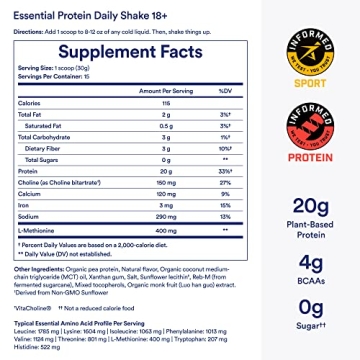 Ritual 18+ Vegan Protein Powder: 20g Organic Pea Protein