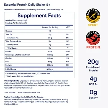 Ritual 18+ Vegan Protein Powder: 20g Organic Pea Protein