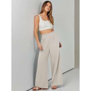 ANRABESS Women's Flowy Summer Palazzo Pants