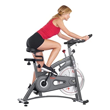 Sunny Health & Fitness Indoor Cycling Exercise Bike with Adjustable Features