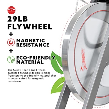 Sunny Health & Fitness Indoor Cycling Exercise Bike with Adjustable Resistance