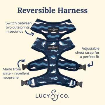 Reversible Dog Harness - Best Designer Pet Harnesses for Extra Small Medium Large XL Dogs - Padded A...