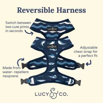 Reversible Dog Harness - Best Designer Pet Harnesses for Extra Small Medium Large XL Dogs - Padded A...
