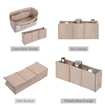 ZTUJO Handbag Organizer - Stylish Felt Purse Insert in 13 Colors