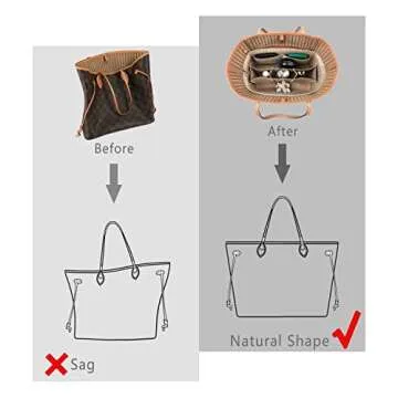 ZTUJO Handbag Organizer - Stylish Felt Purse Insert in 13 Colors