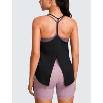 CRZ YOGA Tie Back Workout Tank Top for Women Sleeveless