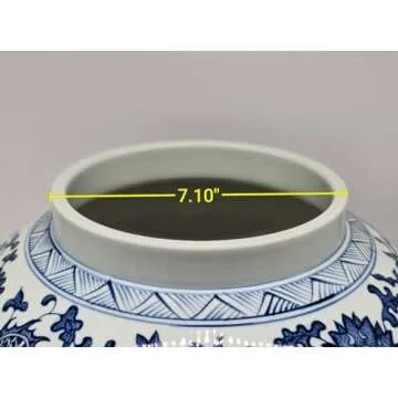 24" Blue and White Dragon Porcelain Ginger Jar Vase