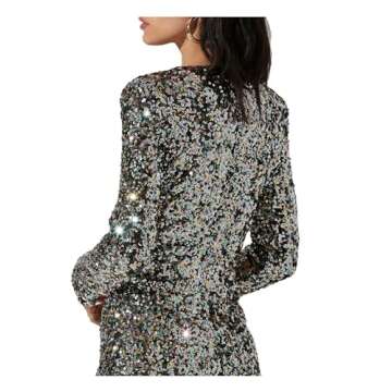 ASTR the Label Women's Sylvina Dress - Black Rainbow (Small) - Sequined Glamour