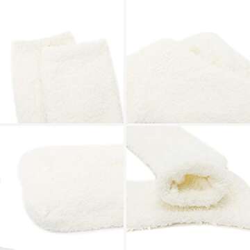 Zando Plush Slipper Socks Warm Winter Socks White Socks Sleep Sofa Slipper Socks Cute Fuzzy Socks Pl...