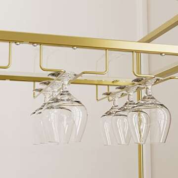 IKIFLY 2-Tier Glass Bar Cart - Elegant & Functional