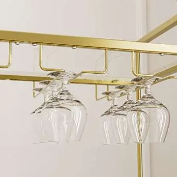 IKIFLY 2-Tier Glass Bar Cart - Elegant & Functional