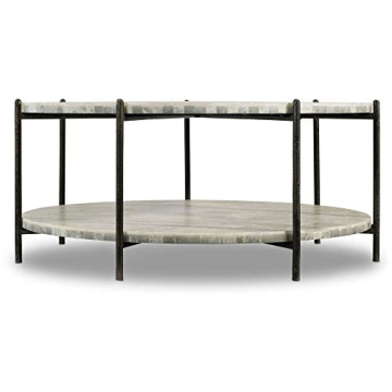 Melange Blythe Round Onyx Top Coffee Table - Elegant Design