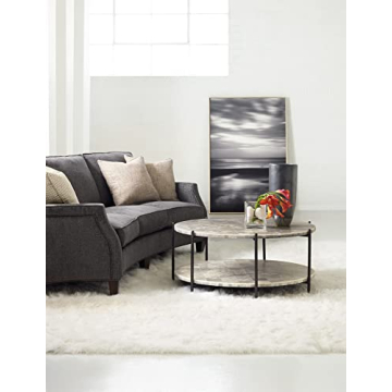 Melange Blythe Round Onyx Top Coffee Table - Elegant Design