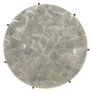 Melange Blythe Round Onyx Top Coffee Table - Elegant Design