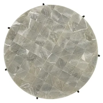 Melange Blythe Round Onyx Top Coffee Table - Elegant Design