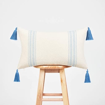 Hofdeco Coastal Decorative Lumbar Pillow Cover Light Blue