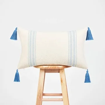 Hofdeco Coastal Decorative Lumbar Pillow Cover Light Blue